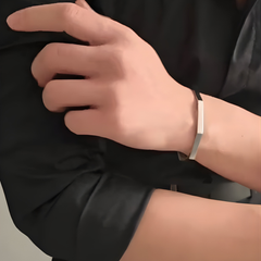 Stainless Steel Hexagon Cuff Bangle