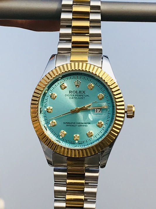 Luxury Two-Tone Datejust Style Watch for Men & Women – Gold Silver Wrist Watch