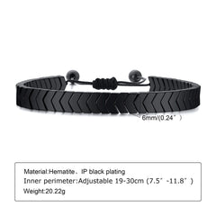 Arrow-Shaped Hematite Bracelet | Adjustable Unisex Healing Bracelet