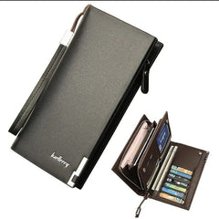 Baellerry Premium Women's Long Wallet - Luxury PU Leather Clutch, Multi-Card Holder, Mobile Purse with Wristlet Strap