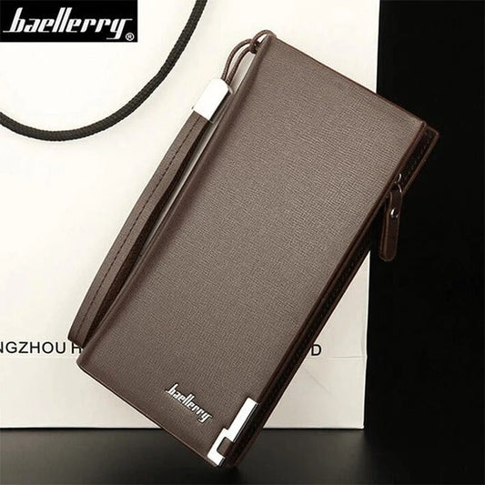Baellerry Premium Women's Long Wallet - Luxury PU Leather Clutch, Multi-Card Holder, Mobile Purse with Wristlet Strap
