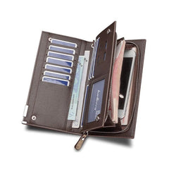 Baellerry Premium Women's Long Wallet - Luxury PU Leather Clutch, Multi-Card Holder, Mobile Purse with Wristlet Strap